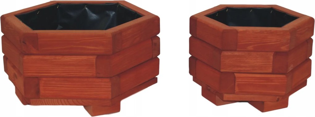 Kerti virágtartó, fa Árvácska 2db-os szett Mahagóni