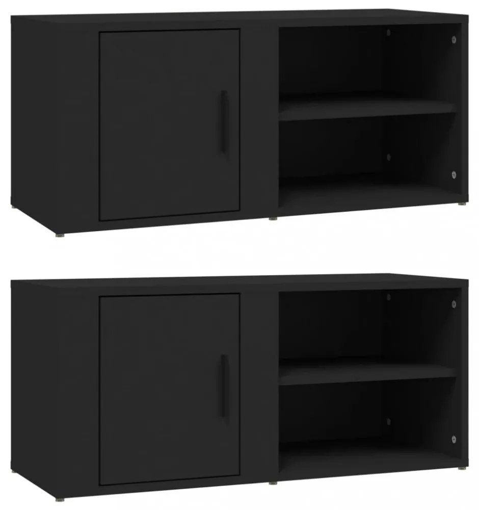 2 db fehér szerelt fa TV-szekrény 80x31,5x36 cm