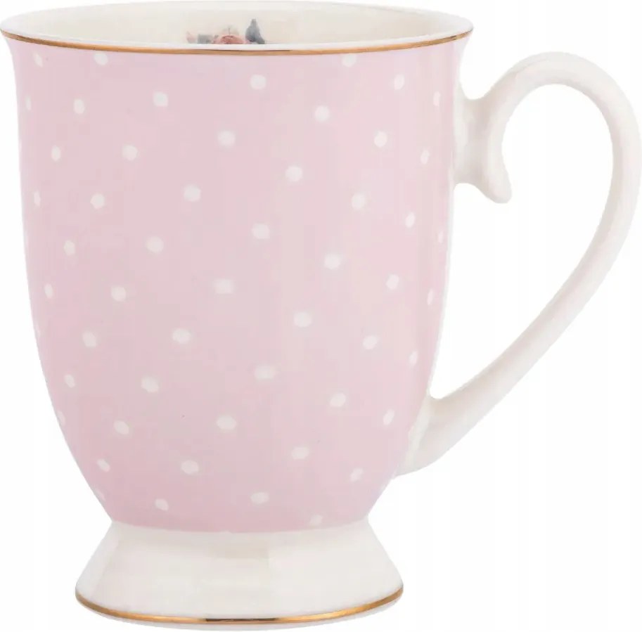 Pasztell pöttyös porcelán bögre Altom Design Natalie Pink 300 ml