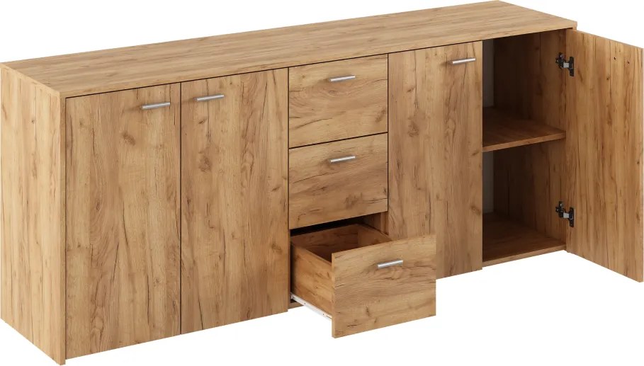 HUGOS 180 szekrény, aranybarna tölgyfa