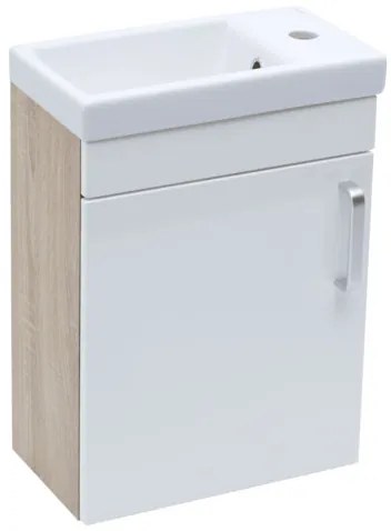 Naturel Vario Dekor Fürdőszobaszekrény mosdóval 40x50x22 cm fehér fényes VARIO240DBBL