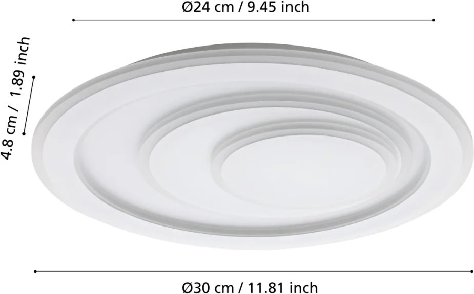 EGLO 32051 PALAGIANO Kerek Mennyezeti Lámpa Fehér LED IP20