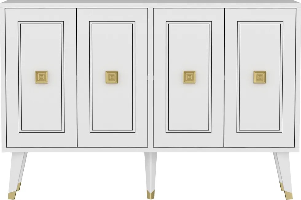 Komód, fehér-arany, 120 cm – TR327ODS1227