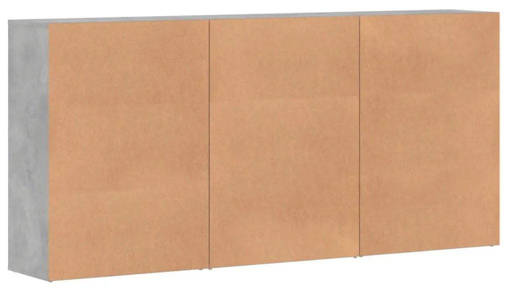 3 db betonszürke szerelt fa tálalószekrény 60 x 31 x 84 cm
