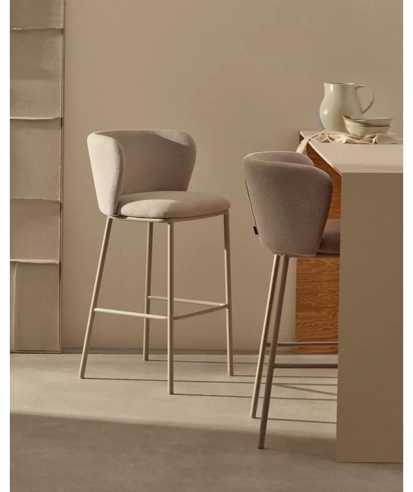 Bézs bárszék (ülésmagasság 65 cm) Ciselia – Kave Home