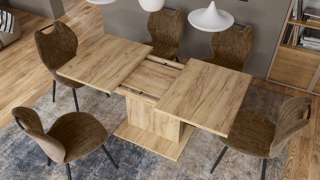 Mazzoni ASTON MINI Arany Tölgy - MODERN NYITHATÓ EMELHETŐ DOHÁNYZÓASZTAL ÉTKEZŐASZTAL ÁTALAKÍTHATÓ ASZTAL