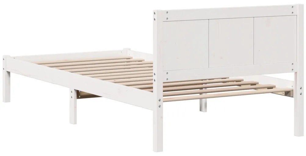 Fehér Fa Ágykeret Fehér Fa 100 x 200 cm Tartós Fehér Ágykeret