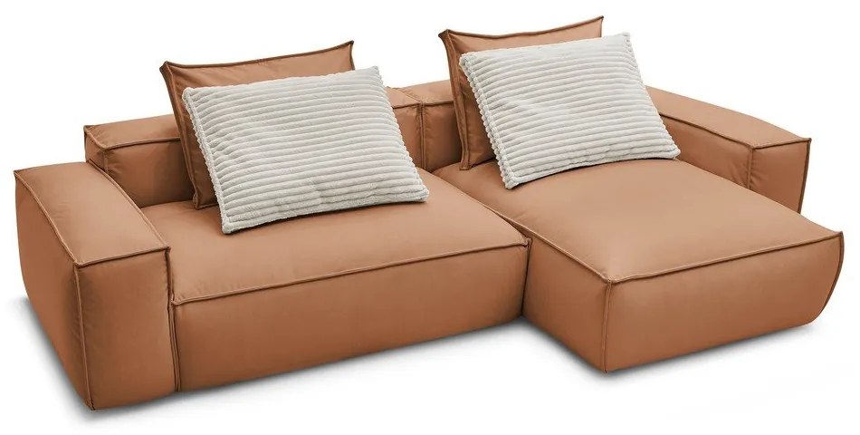 Barna bőrutánzat sarokkanapé (variálható) Boheme – Bobochic Paris