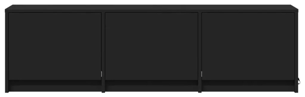 fekete szerelt fa TV-szekrény LED-ekkel 140 x 34 x 40 cm