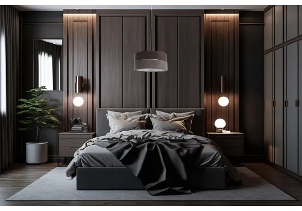 Csillár zsinóron TWIST 1xE27/60W/230V barna/ezüst