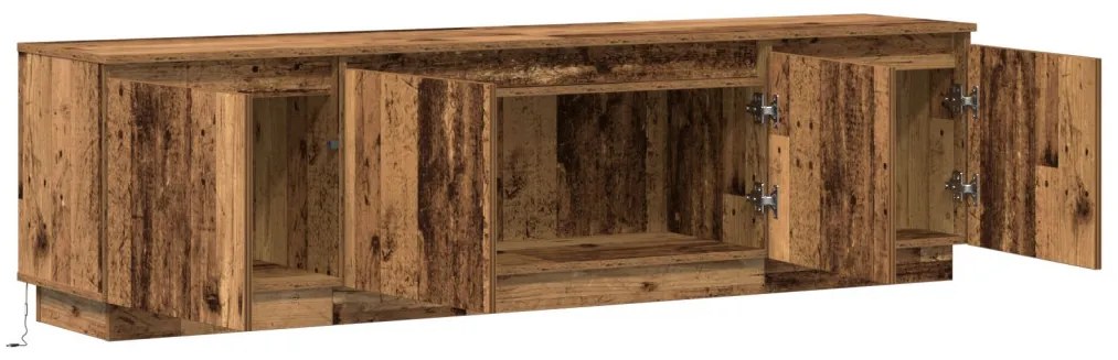 TV Szekrény LED Régi Fa 180x38x49 cm Szerelt Fa