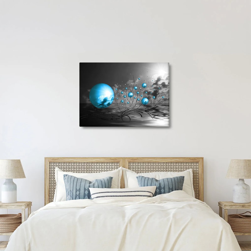 Sötétkék gömbök képe (70x50 cm)