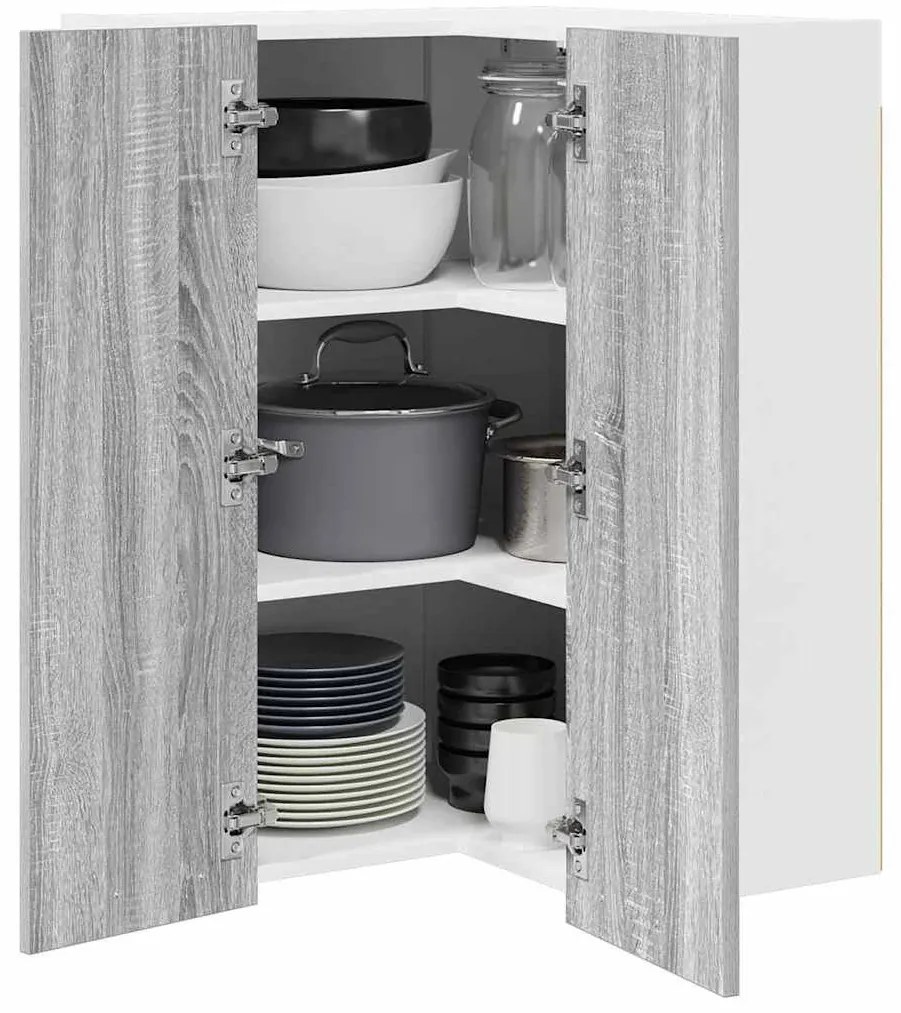 Függő szekrény Riga Szürke Sonoma és fehér 57 x 57 x 80 cm