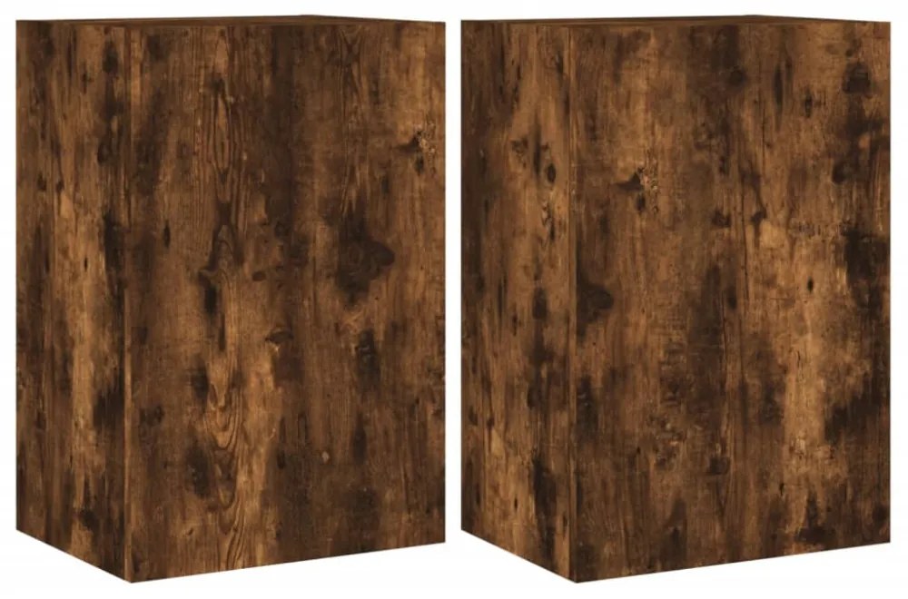 2 db füstös tölgy színű szerelt fa TV-szekrény 40,5x30x60 cm
