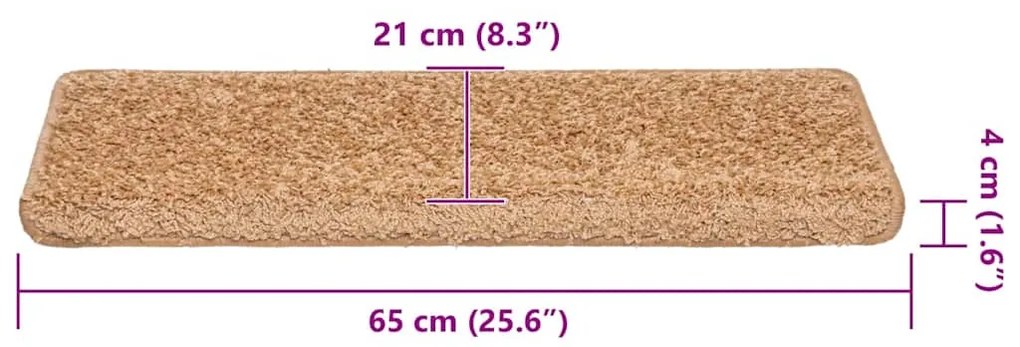 30 db bézs lépcsőszőnyeg 65 x 21 x 4 cm
