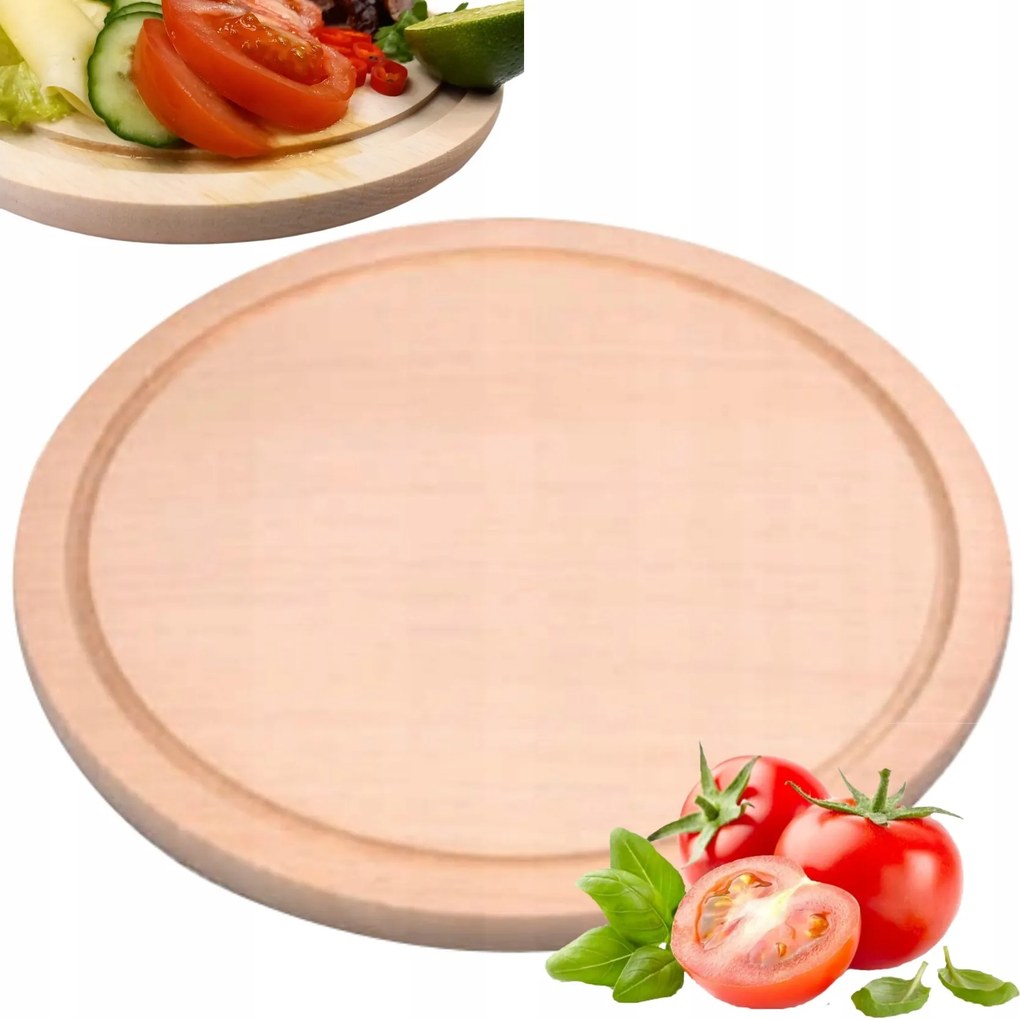 Vágódeszka 22 CM fa Bükkfa Árokkal Kerek Lengyel Termék