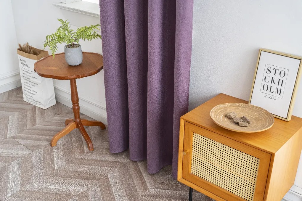 Sötétítő függöny DUNES VELVET 140x250 cm, lila Felfüggesztés: Hullámos sínszalag