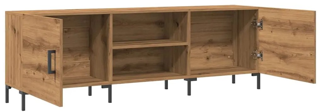 kézműves tölgy színű szerelt fa TV-szekrény 150 x 30 x 50 cm