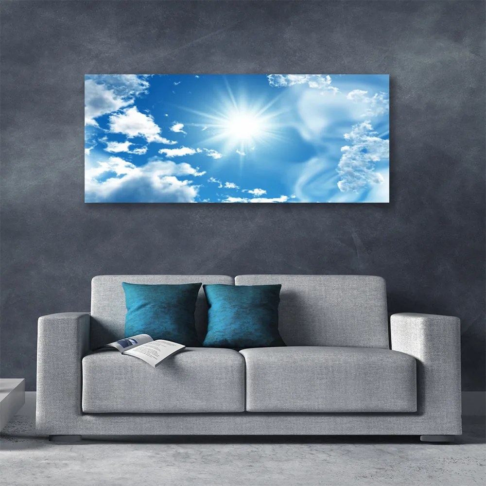 Vászonfotó Blue Sky Sun Clouds 120x60 cm