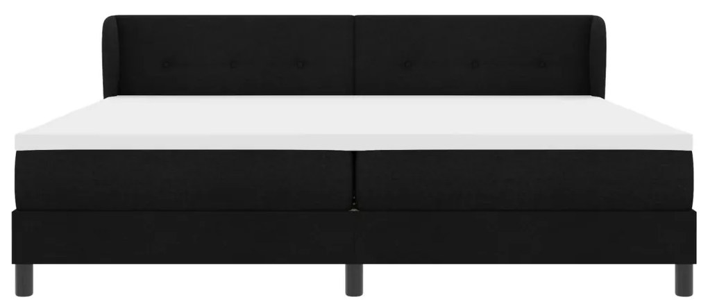 Boxspring Ágy Matrac 200x200 cm Fekete Szövet