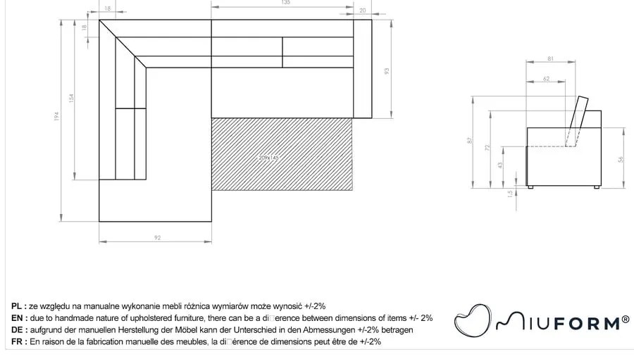Sötétzöld kordbársony kinyitható sarokkanapé (bal oldali) Brave Dave – Miuform