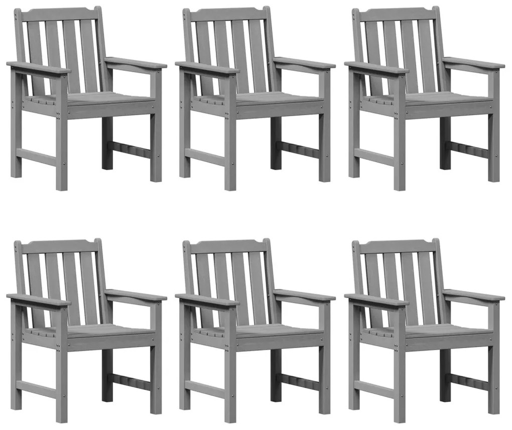 Kerti étkezőszékek 6 db Világosszürke 65.5x55.5x88 cm HDPE