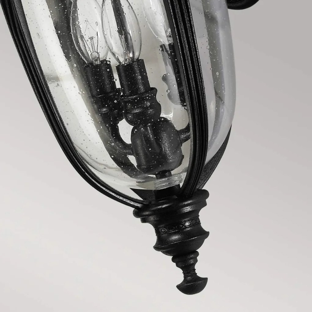 ELSTEAD FE-EB2-M-BLK ENGLISH BRIDLE Klasszikus Kültéri Fali Lámpa Fekete, Átlátszó E14 IP44
