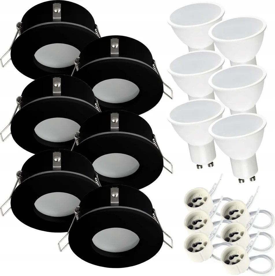 Szemes halogén lámpatest Fürdőszobai Alátét IP44 Led izzó GU10 7W semleges