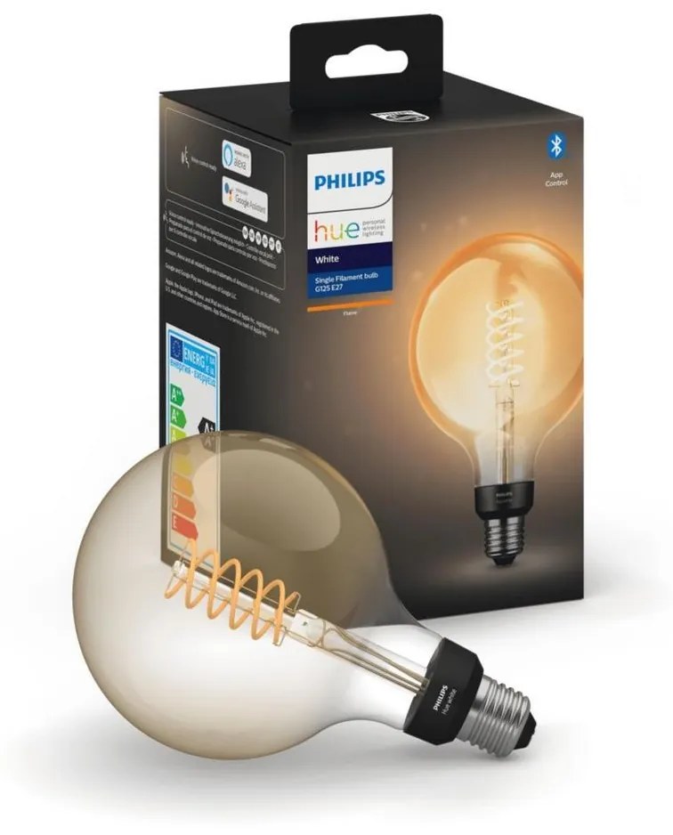 LED Szabályozható izzó Philips Hue WHITE FILAMENT G125 E27/7W/230V 2100K