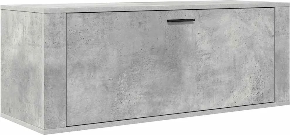 vidaXL betonszürke szerelt fa fali cipőszekrény 100x35x38 cm