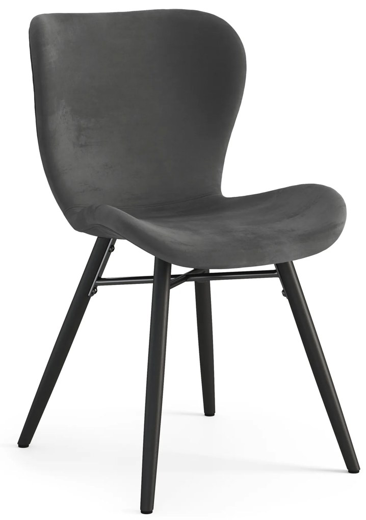 MAZZONI EXPORT ALTEA Velúr Sötétszürke/fekete lábak - MODERN SZÉK VELVET NAPPALIBA/ÉTKEZŐBE/ KONYHÁBA/IRODÁBA