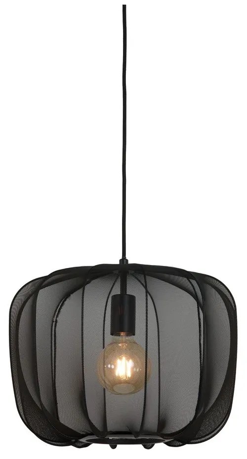 Fekete függőlámpa textil búrával ø 40 cm Plumeria – Light &amp; Living