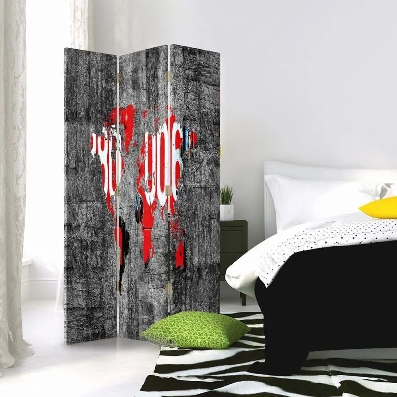 Gario Paraván Stílusos világtérkép Méret: 145 x 170 cm, Kivitelezés: Forgó paraván 360°