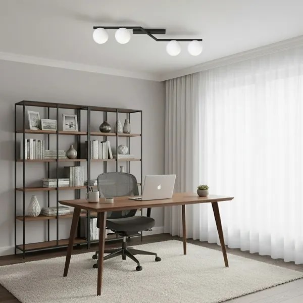 NATON mennyezeti lámpa 4xE14/10W/230V fekete/fehér