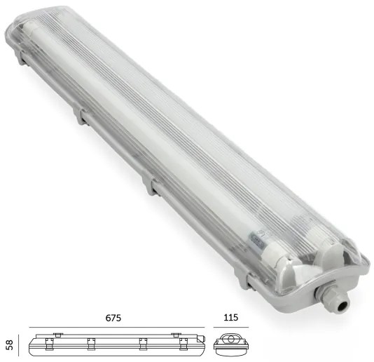 BRILAGI -LED Tech. OPTIMA T8 fénycsöves LED lámpatest 2xG13/9W/230V 4000K IP65 67,5 cm
