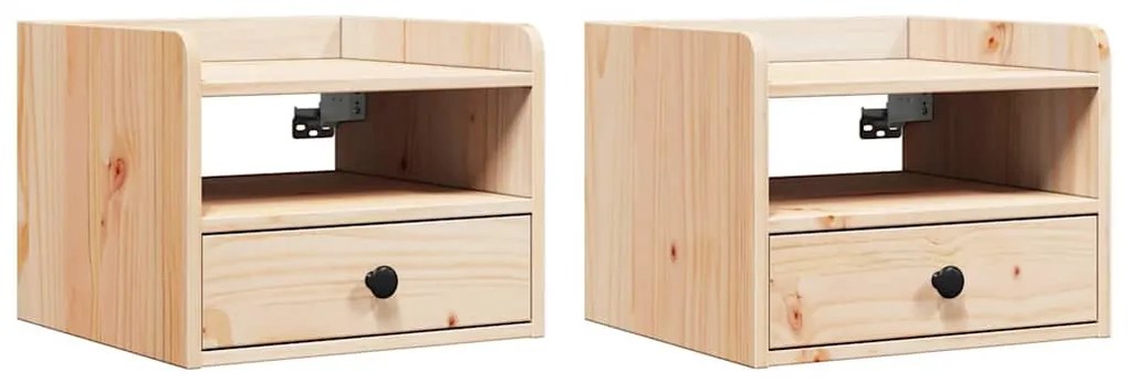 Éjjeli asztal 2 pcs Barna 38 x 36 x 29.5 cm Tömör fenyőfa