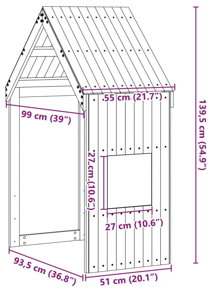 tömör fenyőfa gyerekágytető 55 x 99 x 139,5 cm