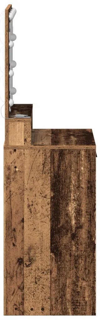 Sminktükör fiókkal polcokkal Öreg fa 50 x 41 x 135 cm Faanyag