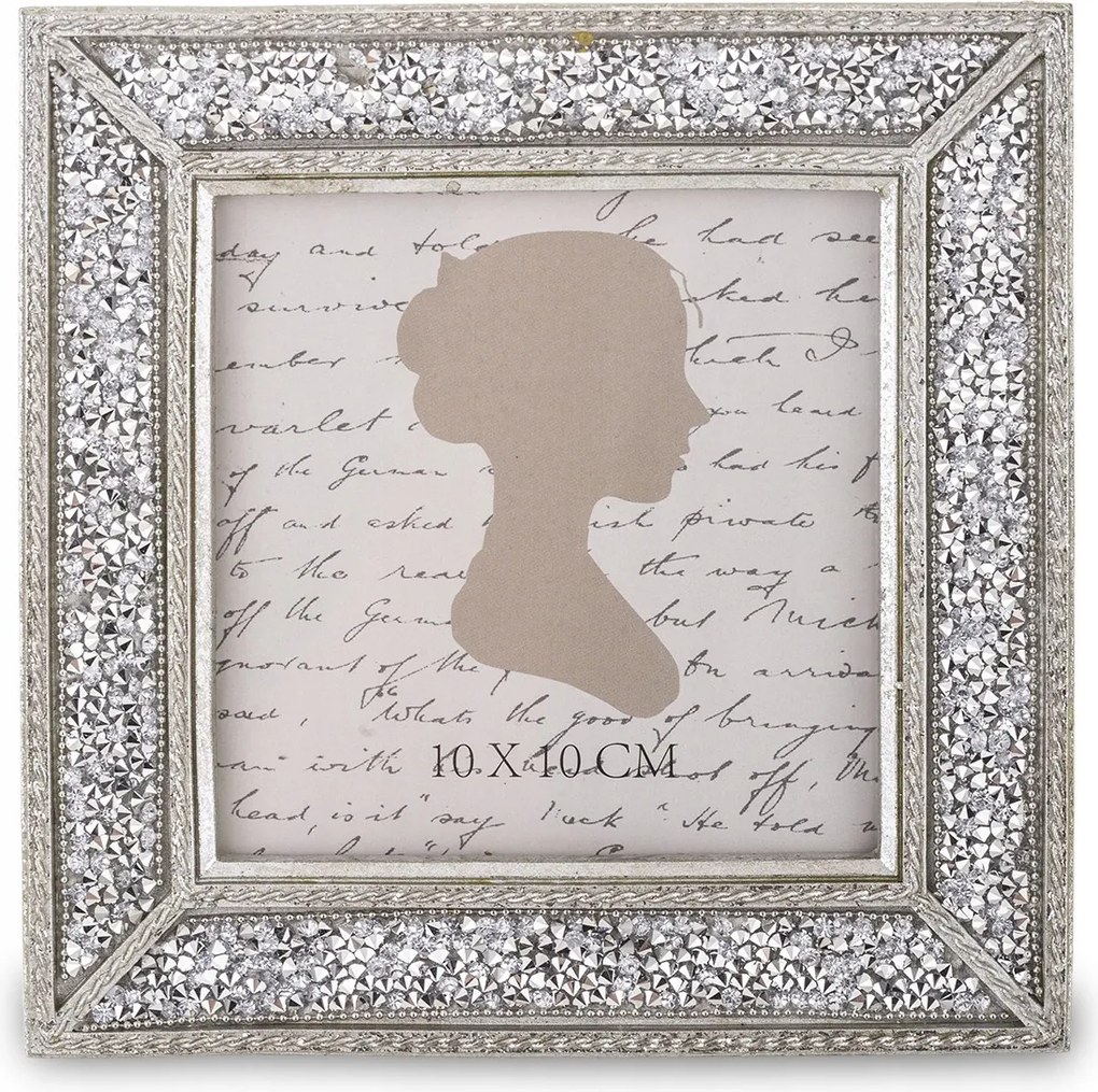 Képkeret kristályok 10 x10 álló, ezüst