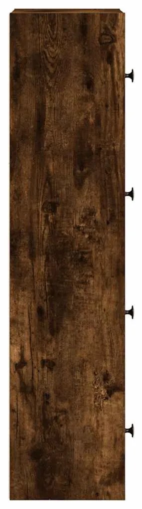 füstös tölgy színű szerelt fa könyvszekrény 40x24x102 cm