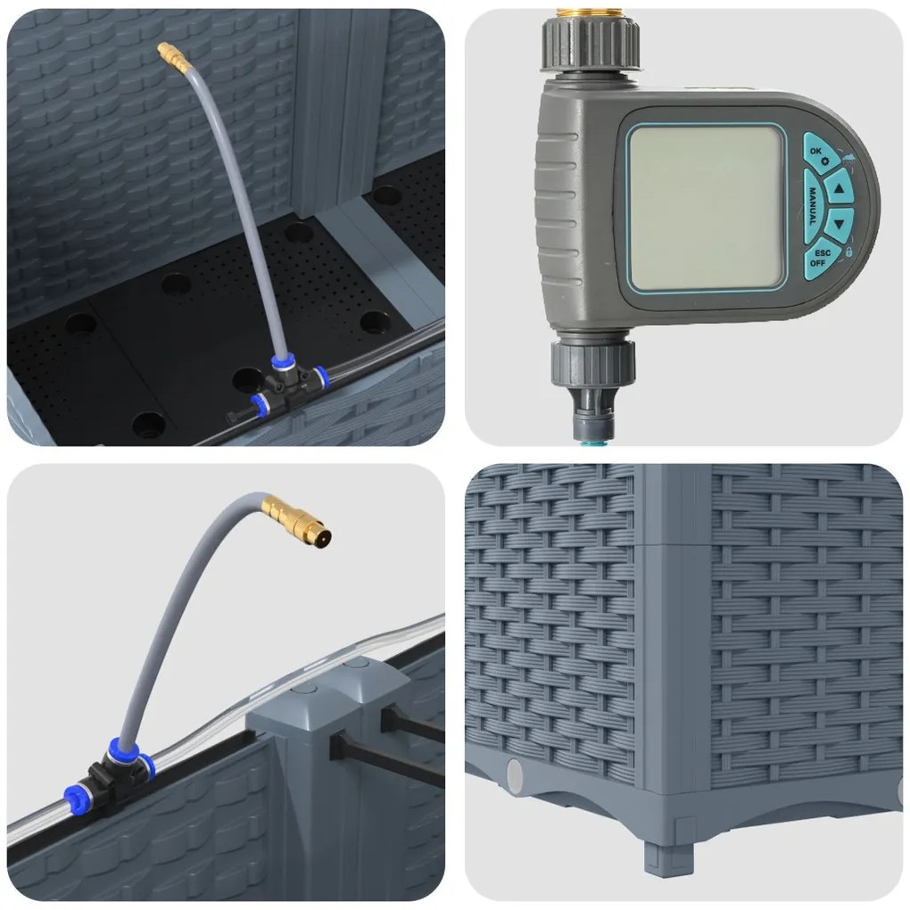 Kerti ültetők Világosszürke 80 x 40 x 37.5 cm Acél