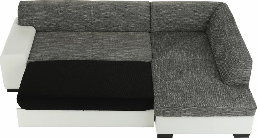 Ülőgarnitúra, fehér/szürke melír, jobbos, MINERVA