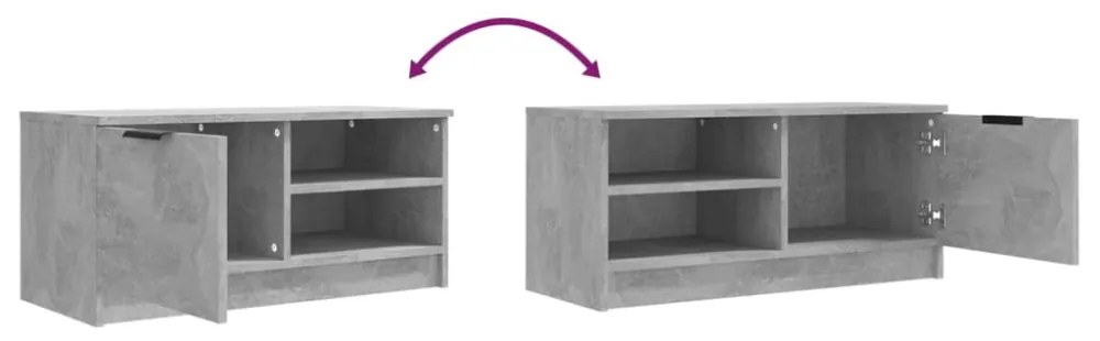 betonszürke szerelt fa TV-szekrény 80x35x36,5 cm