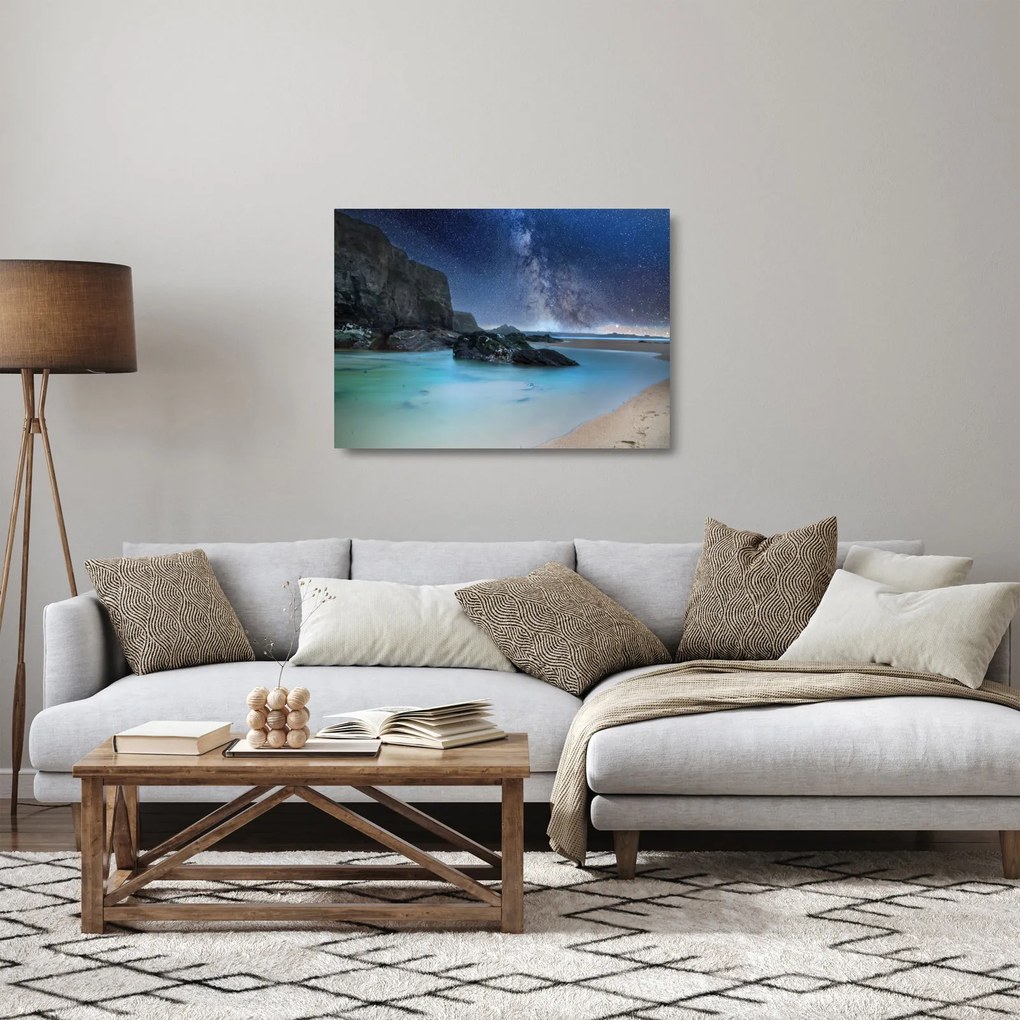 Vízpart képe (üvegen) (70x50 cm)