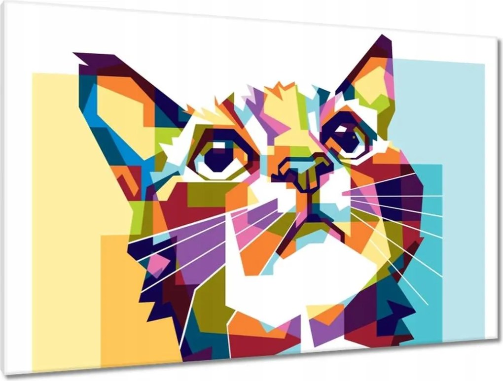 Festmények 120x80 Absztrakt macska