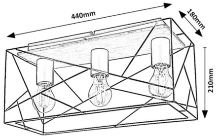Rabalux 71023 - Mennyezeti lámpa BOIRE 3xE27/40W/230V
