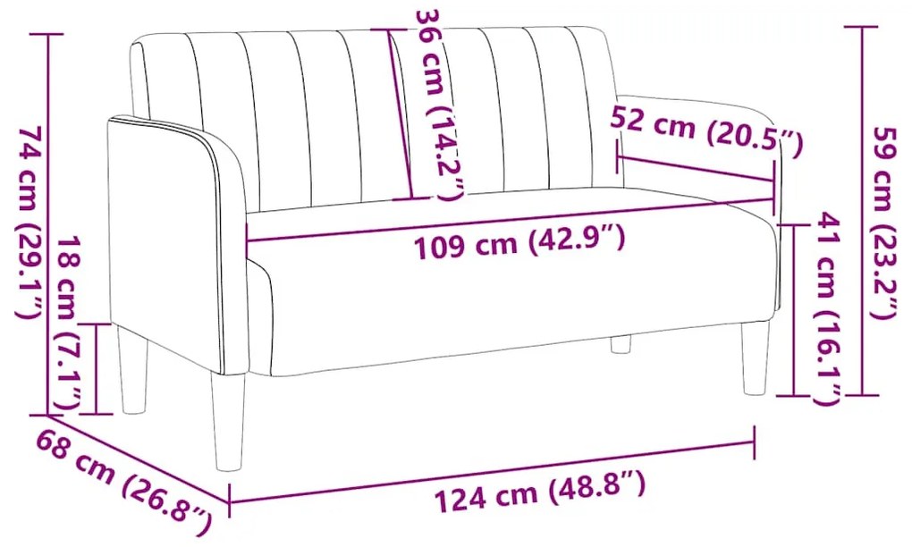 világosszürke bársony loveseat kanapé 109 cm