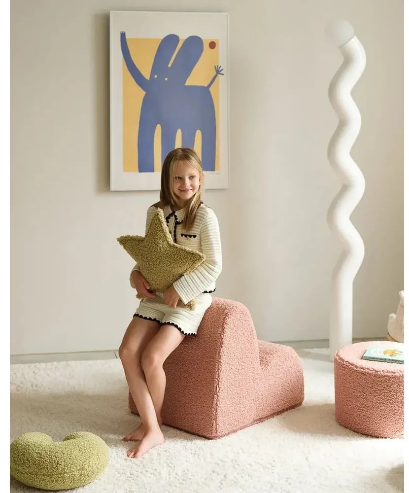 Zöld buklé párna gyerek kanapéhoz Star – Wigiwama