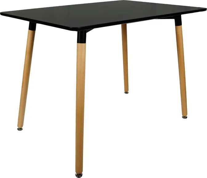 AKCIÓ Fekete étkezőasztal BERGEN 140x80 cm II. osztály