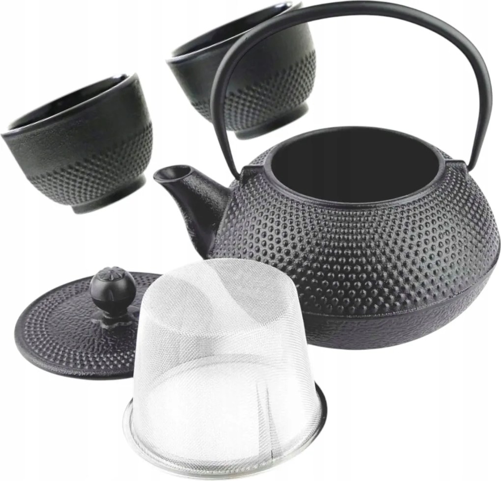 Öntöttvas Imbrky 800 Ml-es Teafőző 2 Db Teáscsésze Acél Szűrő Szett